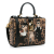 Dolce&Gabbana AB Dolce & Gabbana Brown Calf Leather Leopard Embroidered Box Satchel Italy