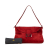 Fendi B Fendi Red Suede Leather Double Flap Shoulder Bag Italy