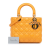 Christian Dior AB Dior Yellow Mustard Lambskin Leather Leather Medium Lambskin Cannage Lady Dior Italy