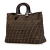 Fendi B Fendi Brown Canvas Fabric Large Zucca Twins Tote Italy