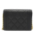 Chanel AB Chanel Black Caviar Leather Leather Quilted Caviar Boy Card Holder with Chain France