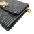 Chanel AB Chanel Black Caviar Leather Leather Quilted Caviar Boy Card Holder with Chain France