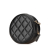 Chanel B Chanel Black Caviar Leather Leather Quilted Caviar Crystal CC Round Clutch With Chain Italy