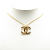 Chanel B Chanel Gold Gold Plated Metal CC Logo Pendant Necklace Italy