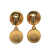 Celine B Celine Gold Gold Plated Metal Faux Pearl Drop Clip On Earrings Italy