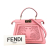 Fendi AB Fendi Pink Calf Leather Medium Embroidered skin Peekaboo ISeeU Italy