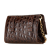 Salvatore Ferragamo AB Ferragamo Brown Calf Leather Mini Croc Embossed Vara Chain Crossbody Italy