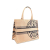 Christian Dior AB Dior Brown Beige Canvas Fabric Medium Jute Book Tote Italy