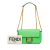 Fendi B Fendi Green Calf Leather Zucca Embossed Chain Midi Baguette Italy