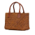 Bottega Veneta B Bottega Veneta Brown Lambskin Leather Leather Small Lambskin Intreccio Cabat Tote Italy