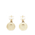 Chanel B Chanel Gold with Red Gold Plated Metal Mini Nico Swing American Star Push Back Earrings France