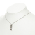 Tiffany & Co B Tiffany Silver 18K White Gold Metal Diamond Atlas Bar Pendant Necklace Italy