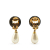 Chanel AB Chanel Gold with White Gold Plated Metal Faux Pearl CC Drop Clip On Earrings France