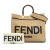 Fendi B Fendi Brown Beige Raffia Natural Material Medium Sunshine Tote Italy