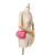 Chanel AB Chanel Pink Lambskin Leather Leather Mini Square Classic Chevron Lambskin Flap Italy