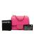 Chanel AB Chanel Pink Lambskin Leather Leather Mini Square Classic Chevron Lambskin Flap Italy