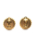 Chanel B Chanel Gold with Black Gold Plated Metal Acrylic CC Button Clip On Earrings France