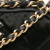 Chanel AB Chanel Black Nylon Fabric Grosgrain Lifestyle Clutch with Chain Italy