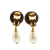 Chanel AB Chanel Gold with White Gold Plated Metal Faux Pearl CC Drop Clip On Earrings France