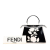 Fendi Black Patent Leather Leather Medium Patent Peekaboo Spalmato Vernice Roses ISeeU Satchel Italy