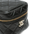 Chanel AB Chanel Black Lambskin Leather Leather Quilted Lambskin Cube Chain Wristlet Case France