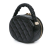 Chanel AB Chanel Black Lambskin Leather Leather CC Quilted Lambskin Oval Top Handle Clutch Italy