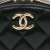 Chanel AB Chanel Black Lambskin Leather Leather CC Quilted Lambskin Oval Top Handle Clutch Italy