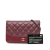 Chanel B Chanel Red Bordeaux Calf Leather Quilted Aged skin Gabrielle Wallet on Chain Italy