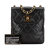 Chanel B Chanel Black Lambskin Leather Leather CC Quilted Lambskin Crossbody Italy