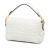 Fendi B Fendi White Calf Leather Mini Zucca Embossed Baguette Satchel Italy