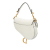 Christian Dior B Dior White Calf Leather Mini Grained skin Saddle Bag Italy