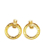 Chanel B Chanel Gold Gold Plated Metal Quilted Circle Drop Clip On Earrings France