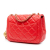 Chanel B Chanel Red Lambskin Leather Leather Mini Square Classic Lambskin Pearl Crush Flap Italy