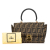 Fendi B Fendi Brown Canvas Fabric Zucca Satchel Italy