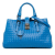 Bottega Veneta AB Bottega Veneta Blue Calf Leather Small Intrecciato Roma Italy