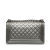 Chanel B Chanel Silver Lambskin Leather Leather Medium Perforated Lambskin Boy Flap Italy