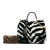 Dolce&Gabbana AB Dolce & Gabbana Black Fur Natural Material Medium Faux Zebra Print Miss Sicily Satchel Italy