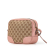 Gucci B Gucci Brown Beige with Pink Light Pink Canvas Fabric GG Bree Crossbody Italy