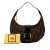 Fendi B Fendi Brown Canvas Fabric Zucca Croissant Hobo Italy