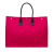 Saint Laurent AB Saint Laurent Pink Hot Pink with Black Wool Fabric Large Rive Gauche Tote Italy