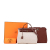 Hermès B Hermès Brown Beige with Red Bordeaux Canvas Fabric Toile Herbag PM France