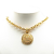 Chanel AB Chanel Gold Gold Plated Metal CC Round Pendant Necklace France