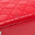 Christian Dior B Dior Red Lambskin Leather Leather Large Lambskin Cannage Lady Dior Italy