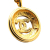 Chanel AB Chanel Gold Gold Plated Metal CC Round Pendant Necklace France