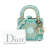 Christian Dior B Dior Green Light Green Calf Leather Micro skin In Lights Lady Dior Italy