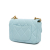 Chanel AB Chanel Blue Light Blue Lambskin Leather Leather Mini Square Lambskin Pending CC Flap Italy