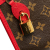 Louis Vuitton AB Louis Vuitton Brown with Red Monogram Canvas Canvas Monogram Popincourt PM France