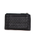 Bottega Veneta B Bottega Veneta Black Calf Leather Intrecciato Zippered Card Case Italy