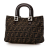 Fendi B Fendi Brown Canvas Fabric Zucca Twins Tote Italy