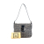 Fendi B Fendi Gray Canvas Fabric Zucchino Double Flap Shoulder Bag Italy